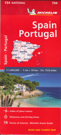 Spain Portugal Map 734 Michelin