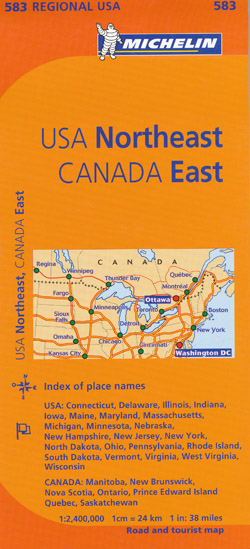 USA Northeastern Map 583 Michelin