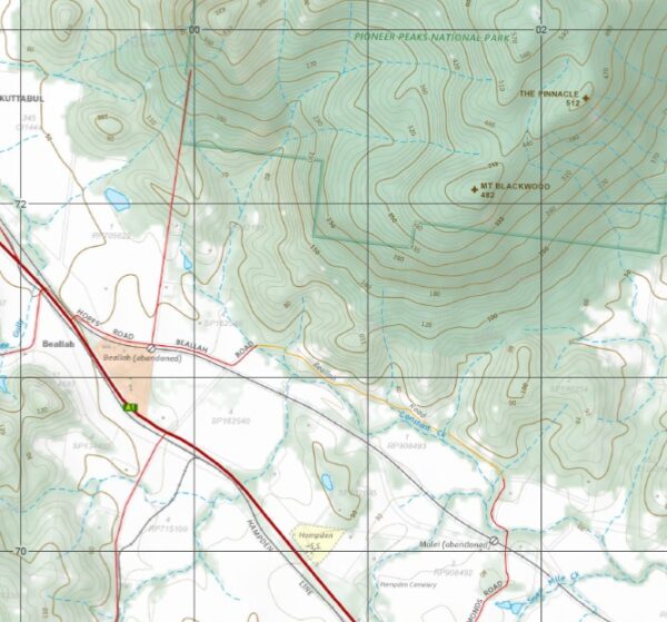 Mount Blackwood 1-25,000 Topographic Map QLD - Image 2