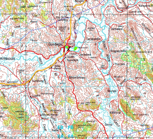 Wagga Wagga 1250,000 Topographic Map Maps, Books & Travel Guides