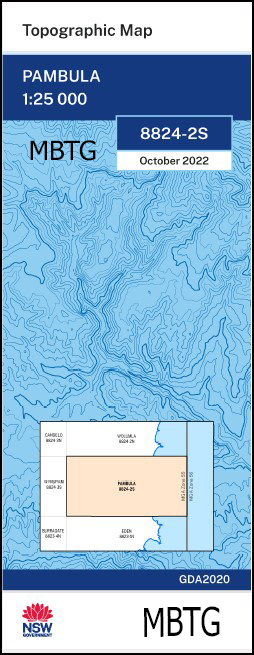 Pambula 1-25,000 NSW Topographic Map 8824-2-S