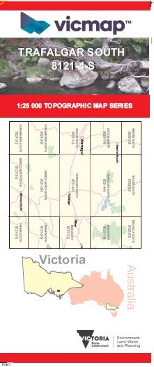 TRAFALGAR SOUTH 1-25,000 Vicmap Topo Map 8121-4-S