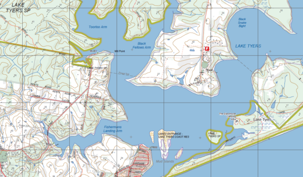 Lake Tyers Special 1-25,000 Vicmap Topographic Map - Image 2