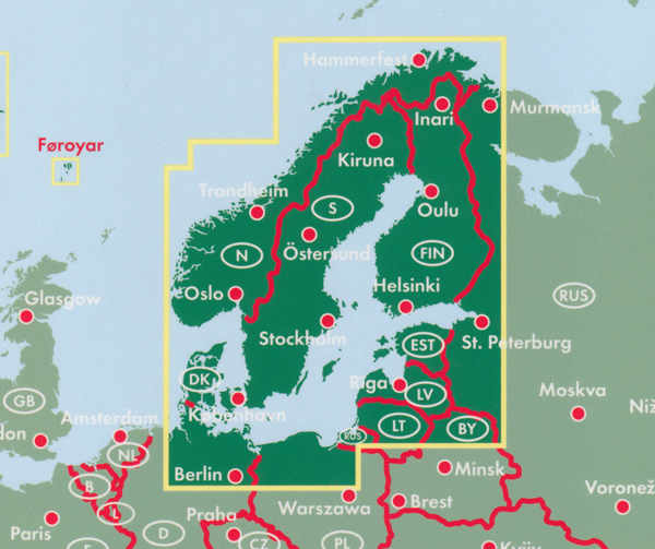 Northern Europe And Scandinavia Map Freytag Berndt Maps Books Northern Europe Scandinavia Map FB Area