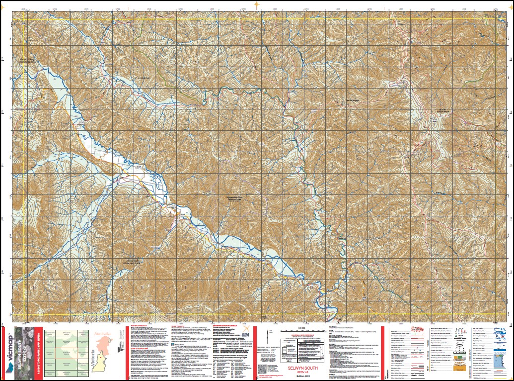 SELWYN SOUTH 1-25,000 Vicmap Topo Map 8223-1-S - Image 3