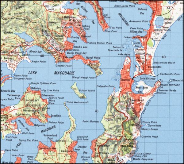Lake Macquarie 1-100,000 Topographic Map Geoscience Australia - Image 2