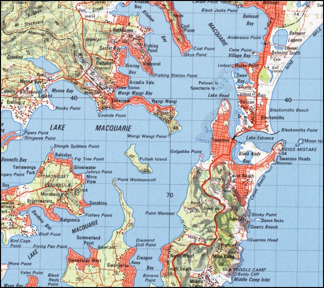 Lake Macquarie 1-100,000 Topographic Map Geoscience Australia - Image 2