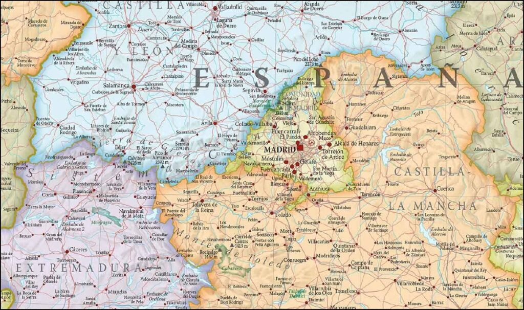 Spain Classic Flat Poster Maps International - Maps, Books & Travel Guides