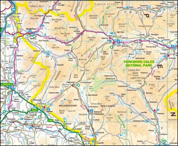 Yorkshire Dales Road Map A-Z Flat Poster - Image 2