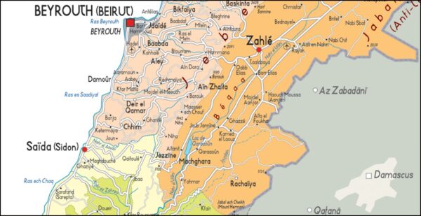 Lebanon Administrative Map Flat Poster - Image 2