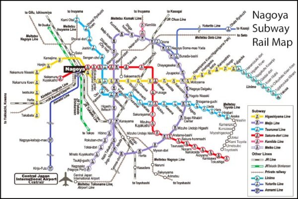 Nagoya Subway Rail Map