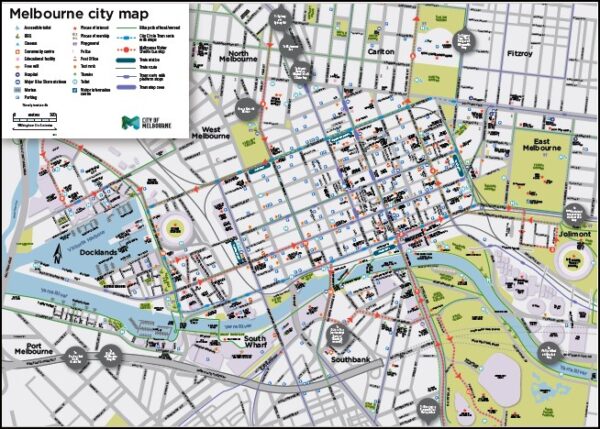 Melbourne City Map Medium