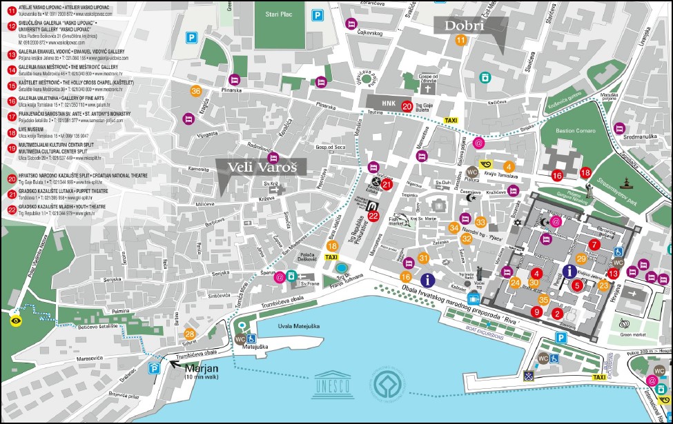 Split Tourist Map Maps, Books & Travel Guides