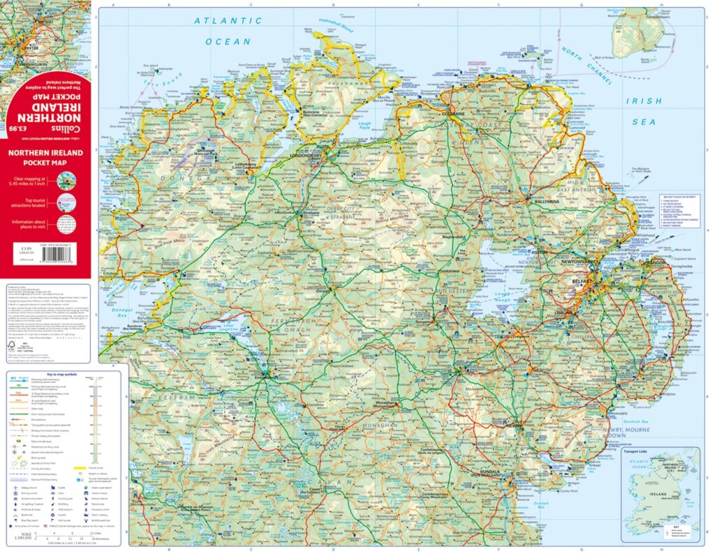 Northern Ireland Pocket Map Collins - Maps, Books & Travel Guides