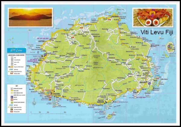 Viti Levu Island Fiji Map