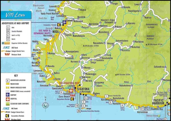 Viti Levu Island Fiji Map - Image 2