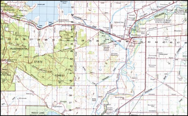 Nagambie 1-100,000 Topographic Map GA - Image 2