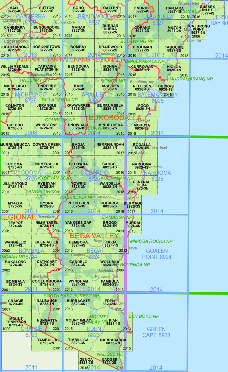 Moruya 1-25,000 NSW Topographic Map 8926-3-S - Image 4