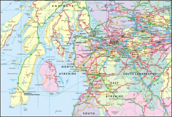 Scotland Road Map Collins 2026 Maps Books Travel Guides Scotland Road Map Collins 2026 Sample 2 600x407 