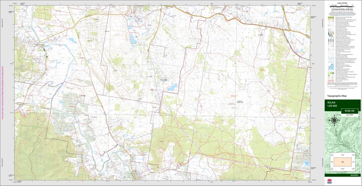 Bulga 1-25,000 Topographic Map NSW 9132-4-S - Image 3