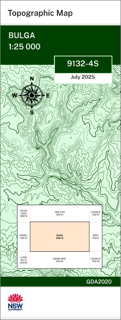 Bulga 1-25,000 Topographic Map NSW 9132-4-S