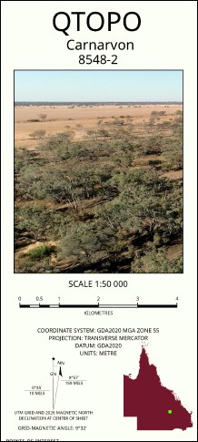 Carnarvon 1-50,000 Topo Map 8548-2 QLD