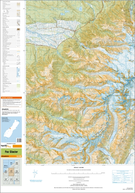 Fox Glacier 1-50,000 Topo Map BX15 NZ - Image 3