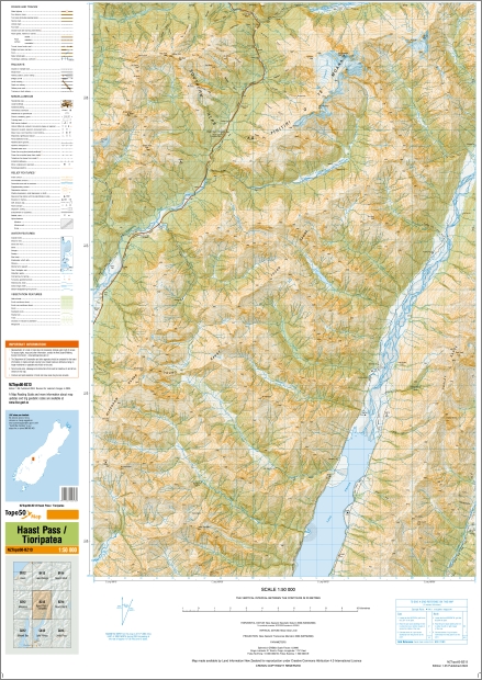Haast Pass Tiorpatea 1-50,000 Map BZ13 NZ - Image 3