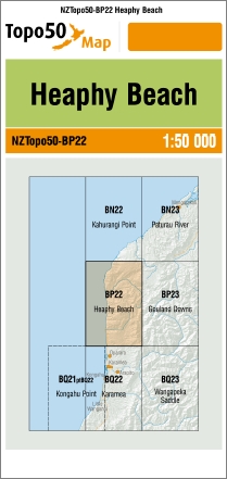 Heaphy Beach 1-50,000 Topo Map BP22 NZ