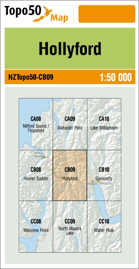 Hollyford 1-50,000 Topo Map CB09 NZ