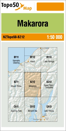 Makarora 1-50,000 Topo Map BZ12 NZ
