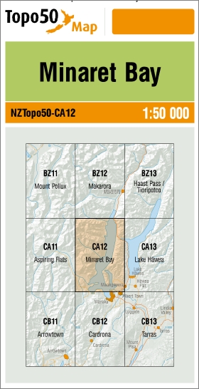 Minaret Bay 1-50,000 Topo CA12 NZ