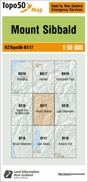 Mount Sibbald 1-50,000 Topo Map BX17 NZ