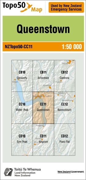 Queenstown 1-50,000 Topo Map CC11 NZ