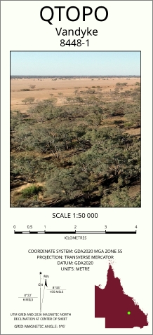 Vandyke 1-50,000 Topo Map 8448-1 QLD