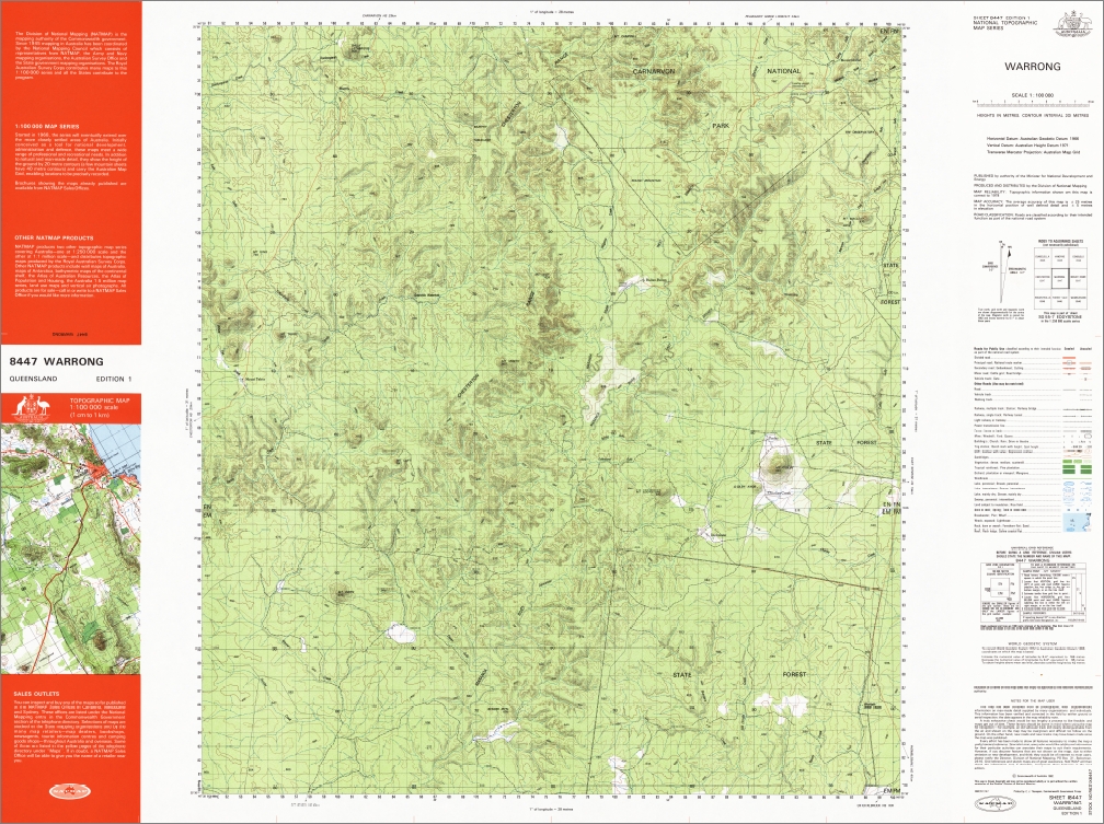 Warrong 1-100,000 Topo Map 8447 QLD GA - Image 3