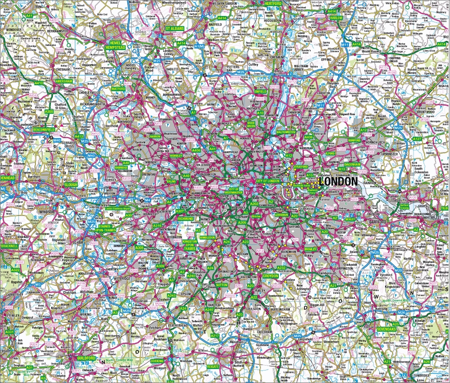 London M25 Poster London Heathrow and Windsor