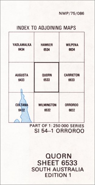 Quorn 1-100,000 Topo Map 6533 GA